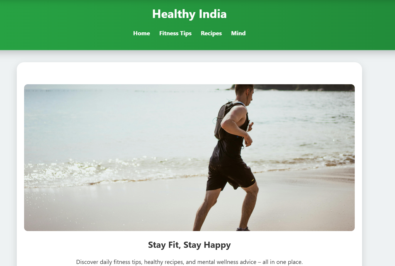 Fitness Website Screenshot